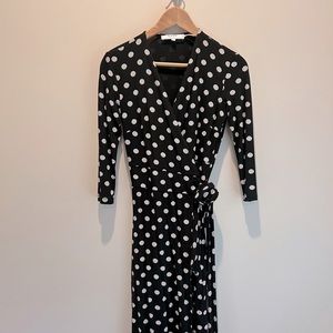 Polka dot wrap dress size 0 by Sade.